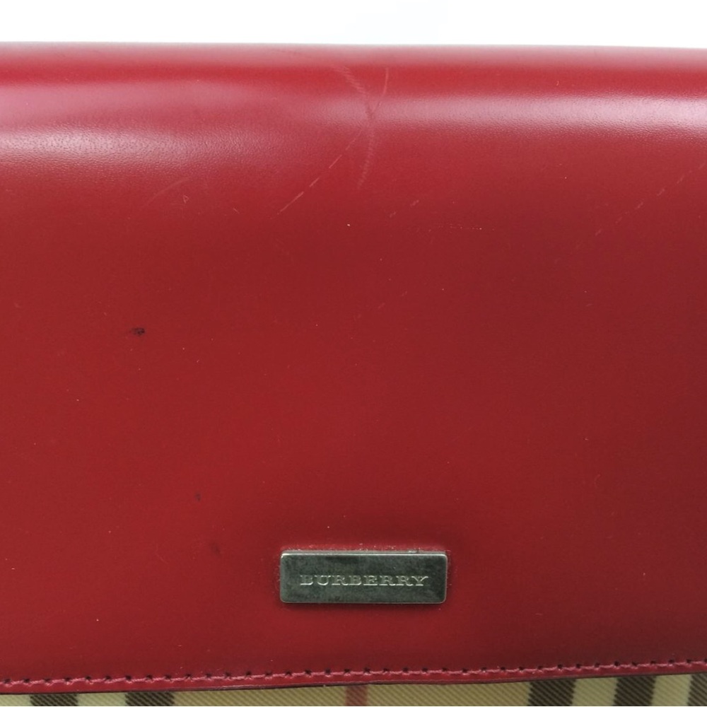 Burberry Red and Tan Checkered Women's Bag - Picture 6 of 16